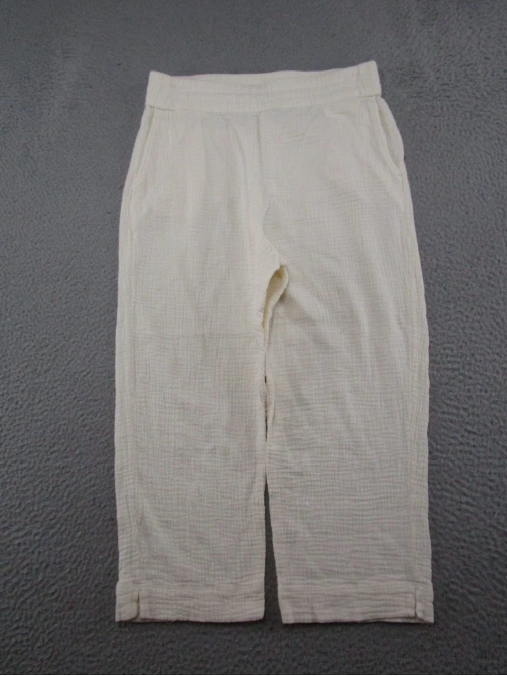 Soft Surroundings Cream Lightweight Textured Gauze Pull-On Pants Size PM